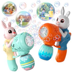 Bubble Gun for Kids 2 Pack Bubble Guns Kit for Toddlers Rabbit Bubble Machine Electric Bubble Toy Automatic Bubble Blower Bubble Maker for Outdoor Easter Gift for Kids