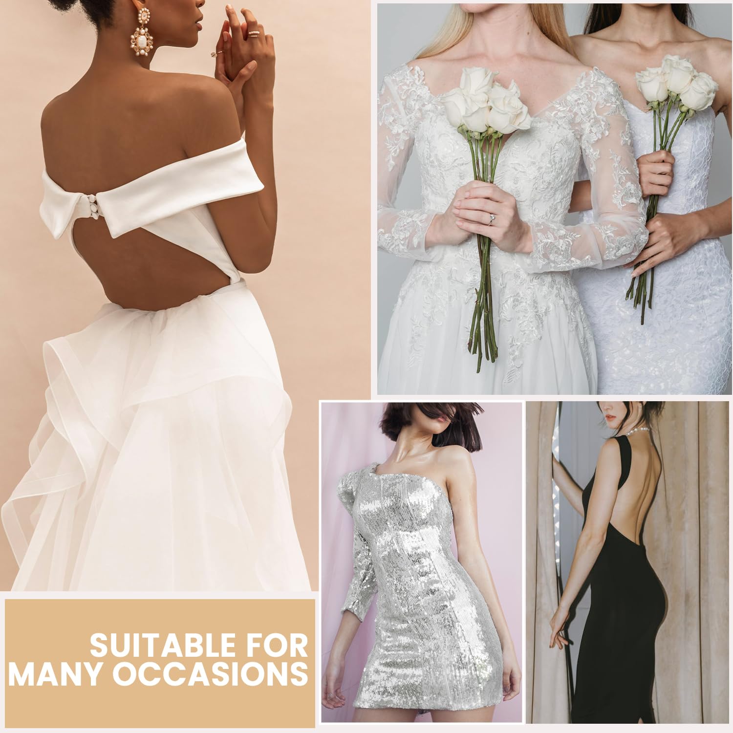 Sticky Bra, Backless Strapless Bra Push Up, Adhesive Invisible Lift Up Bras 2 Pieces - Image 7