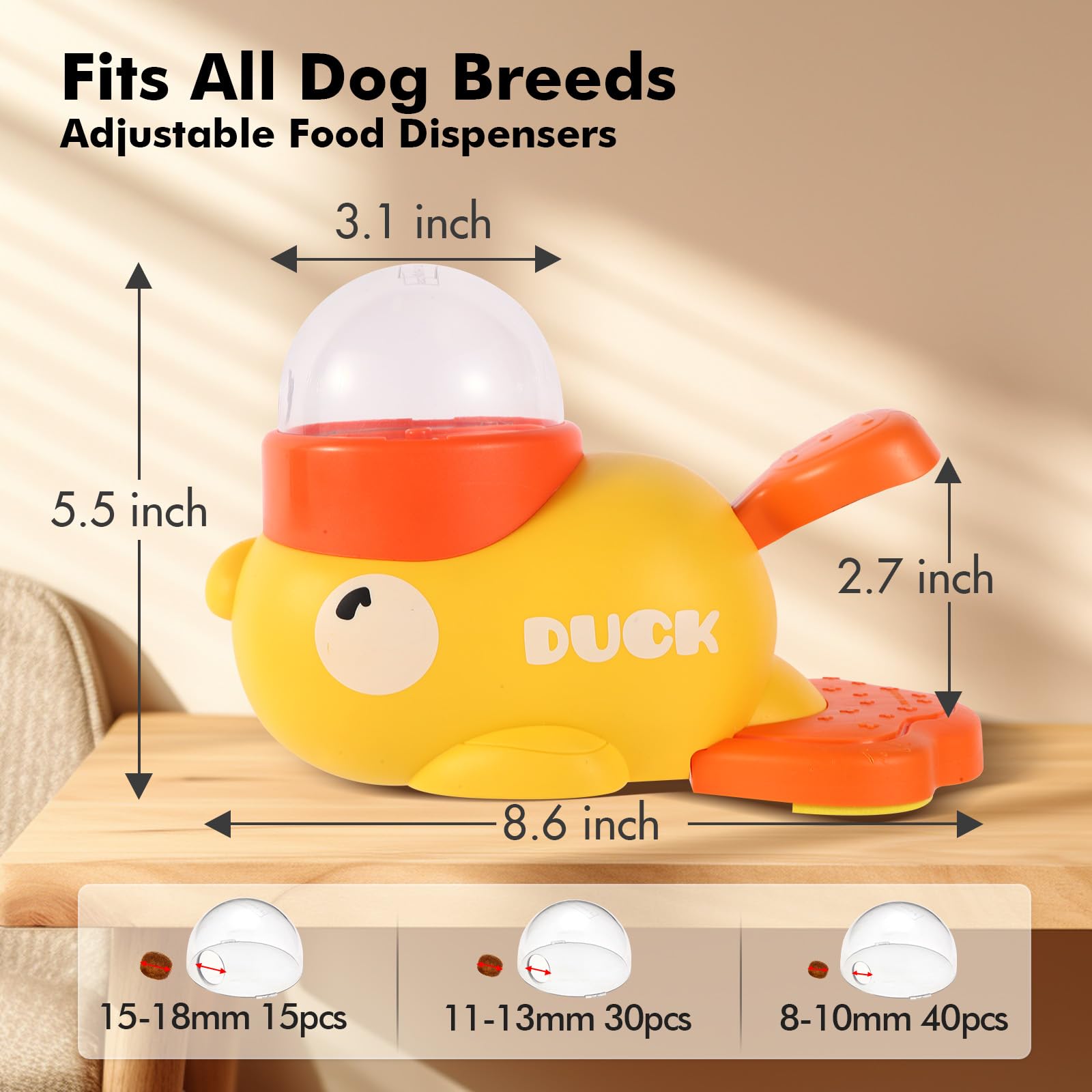 2-in-1 Dog Interactive Slow Feeder Dog Food Puzzle Toy-Durable and Safe for Small & Medium Dogs Duck-Shaped Design Promotes IQ Training Reduces Bloating Anti-Gulping for Fun Mealtime - Image 6