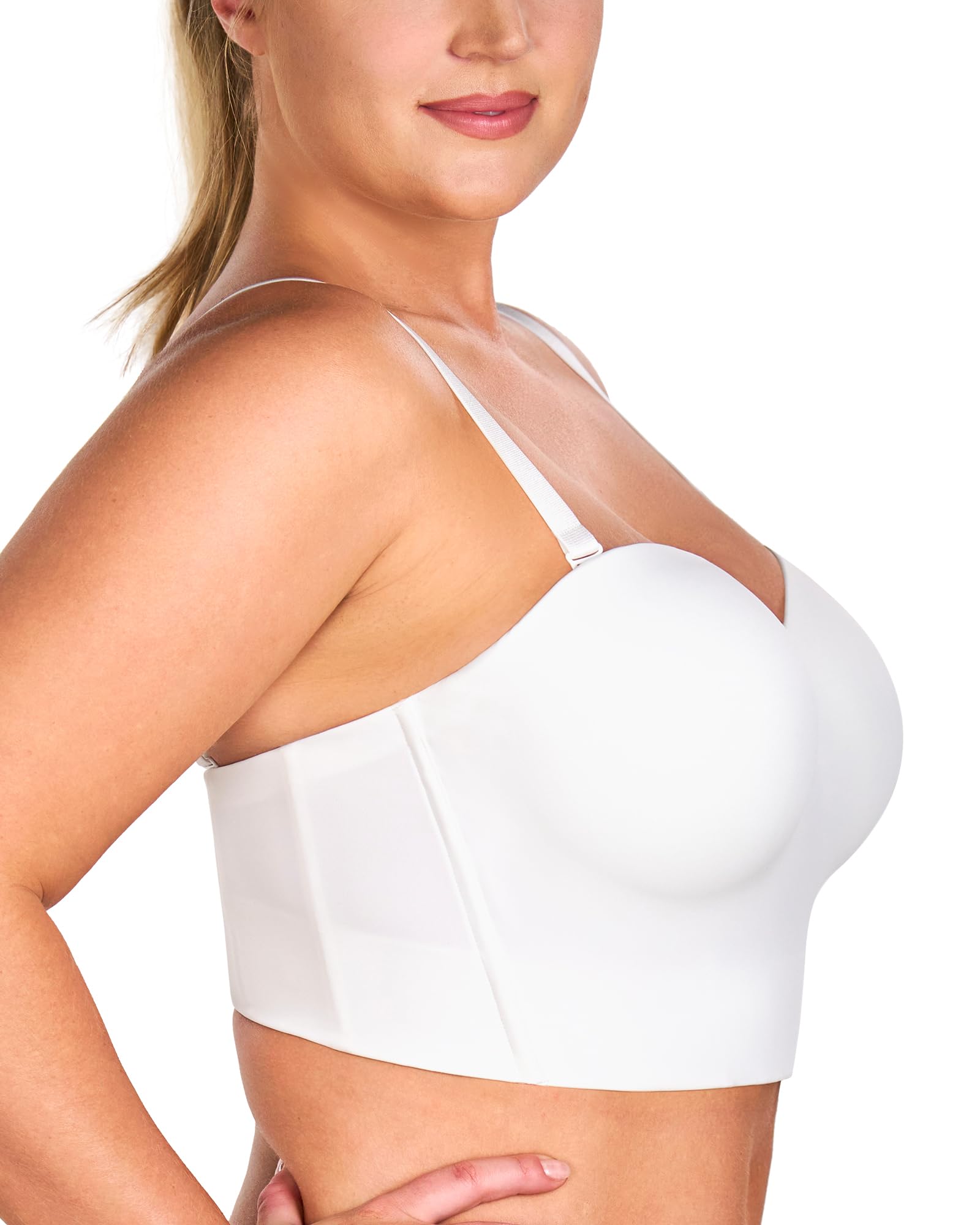 HSIA Longline Strapless Bra for Women, Anti-Slip Support Corset for Large Bust Convertible Bustier Bandeau for Big Breasts - Image 5