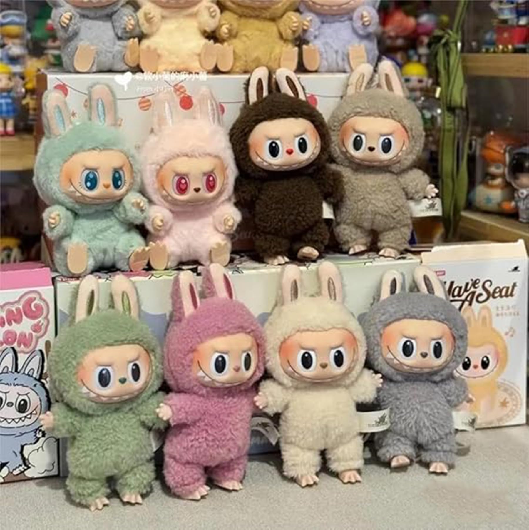 Labubu Keychain backpacks key pendants, Plush Doll Pendant Hanging Decoration Keyring Card Gift, Stress-Relieving Accessory - Image 5