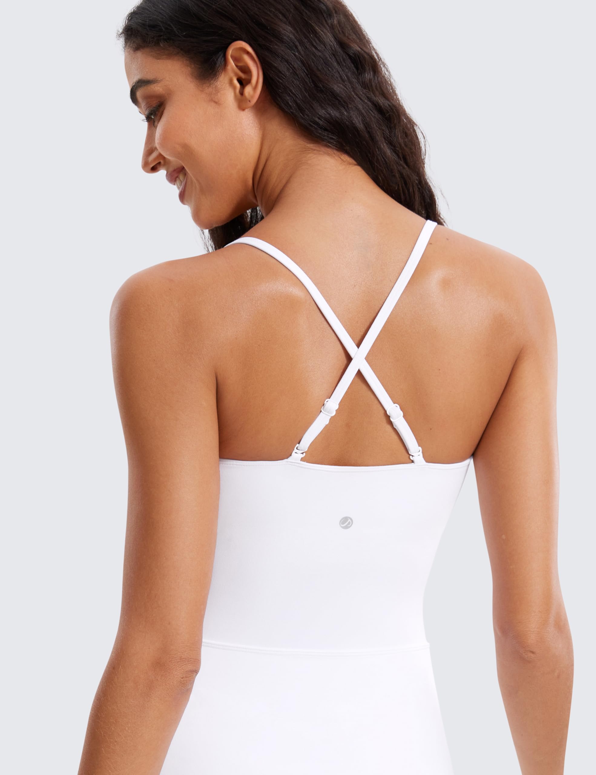 CRZ YOGA Womens Butterluxe Tennis Dress Spaghetti Strap Casual Athletic Sports Outfits with Built-in Shorts and Bras - Image 4