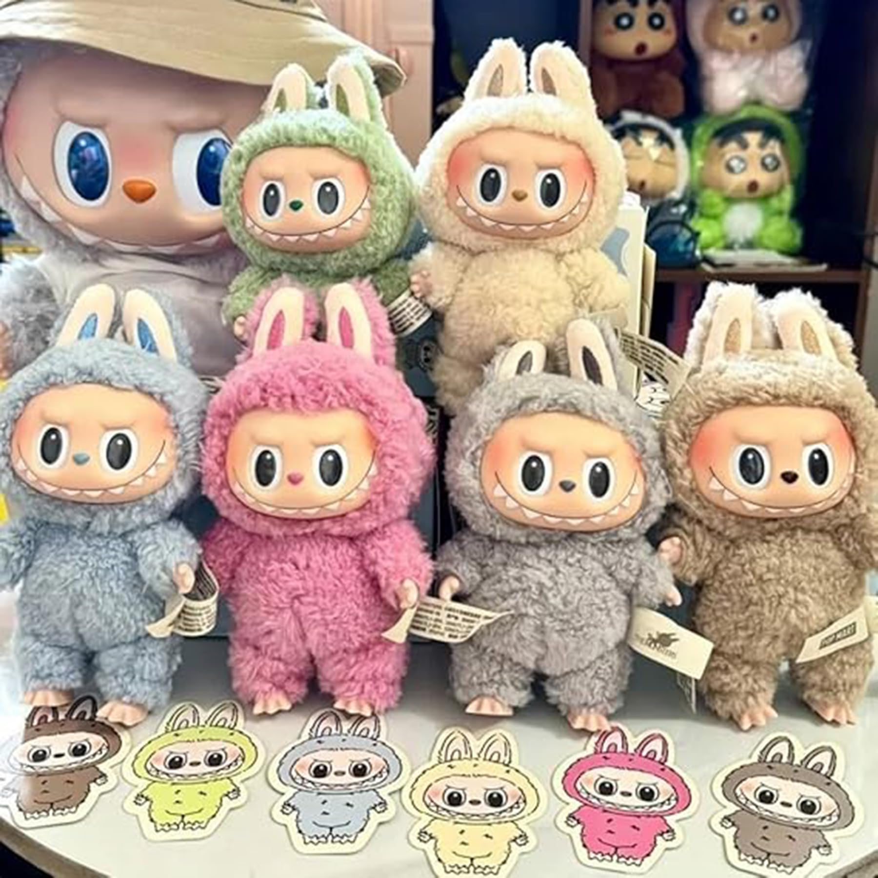 Labubu Keychain backpacks key pendants, Plush Doll Pendant Hanging Decoration Keyring Card Gift, Stress-Relieving Accessory - Image 6