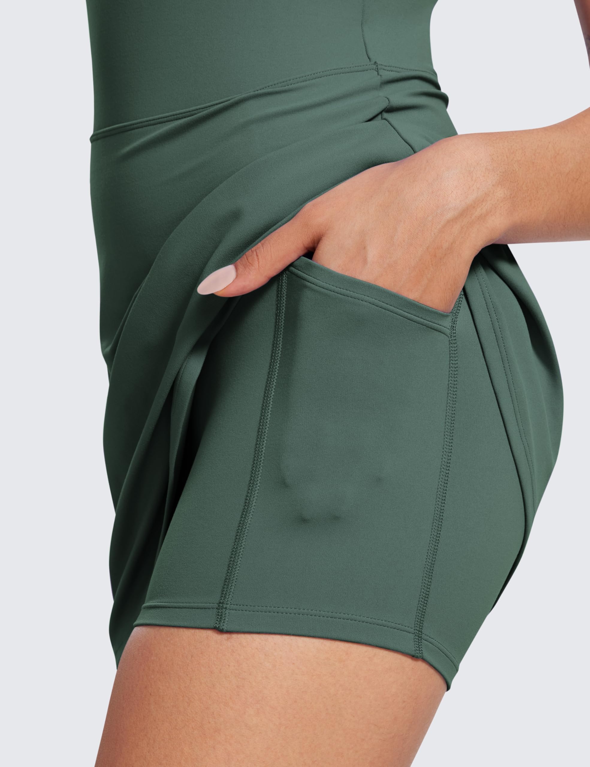 CRZ YOGA Womens Butterluxe Tennis Dress Spaghetti Strap Casual Athletic Sports Outfits with Built-in Shorts and Bras - Image 23