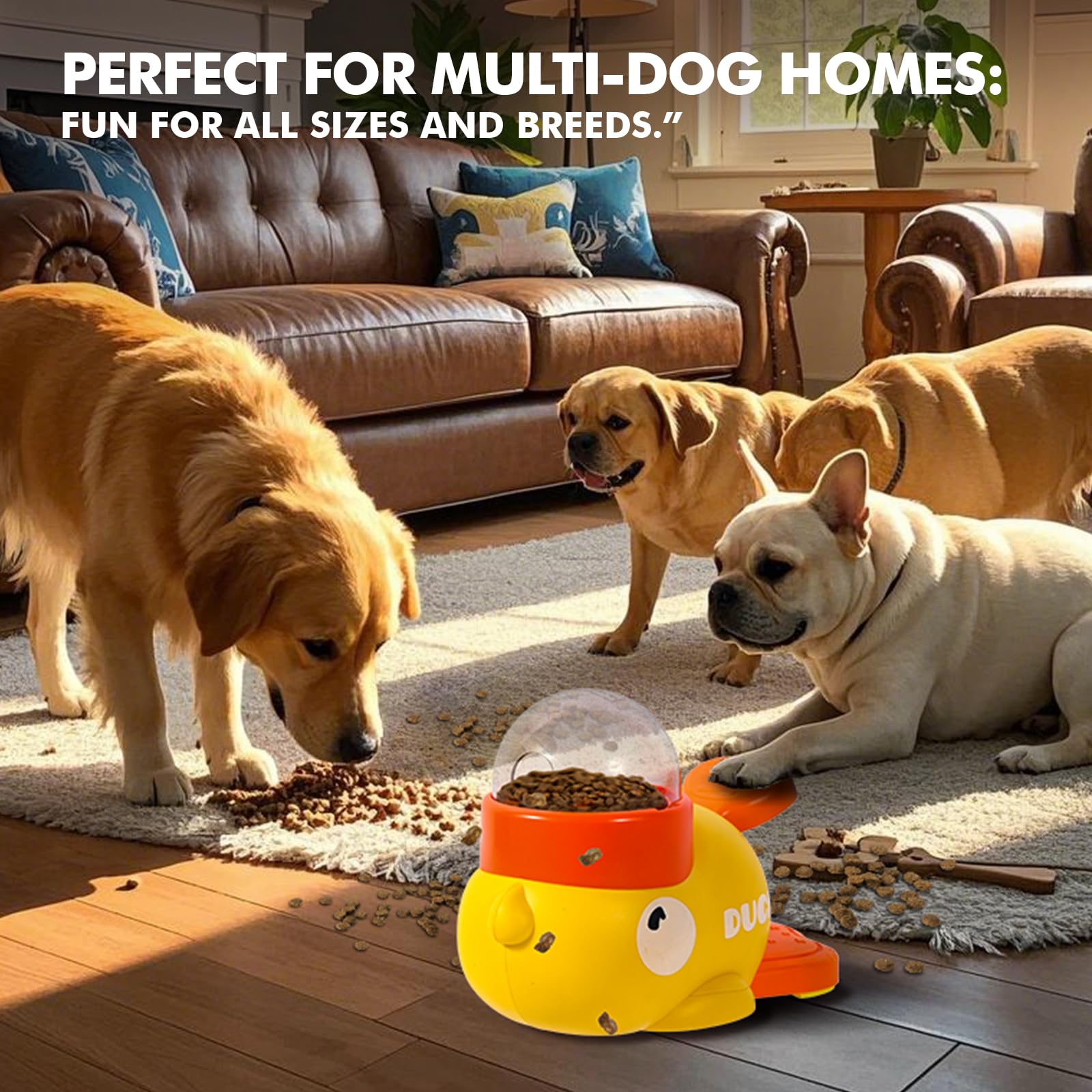 2-in-1 Dog Interactive Slow Feeder Dog Food Puzzle Toy-Durable and Safe for Small & Medium Dogs Duck-Shaped Design Promotes IQ Training Reduces Bloating Anti-Gulping for Fun Mealtime - Image 12