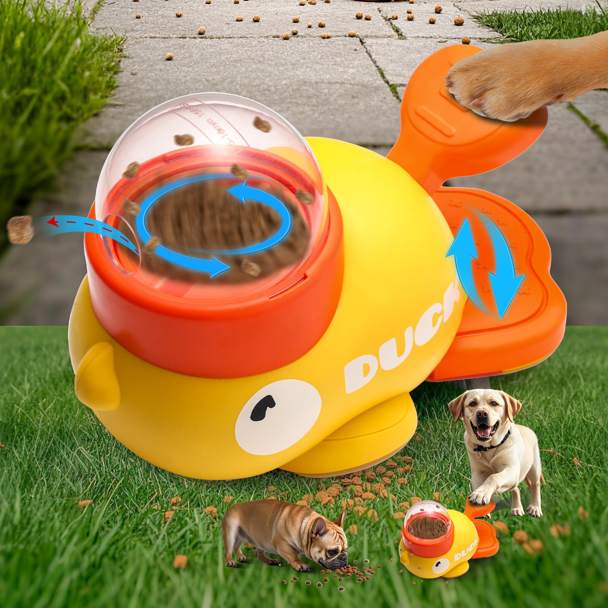 2-in-1 Dog Interactive Slow Feeder Dog Food Puzzle Toy-Durable and Safe for Small & Medium Dogs Duck-Shaped Design Promotes IQ Training Reduces Bloating Anti-Gulping for Fun Mealtime - Image 8