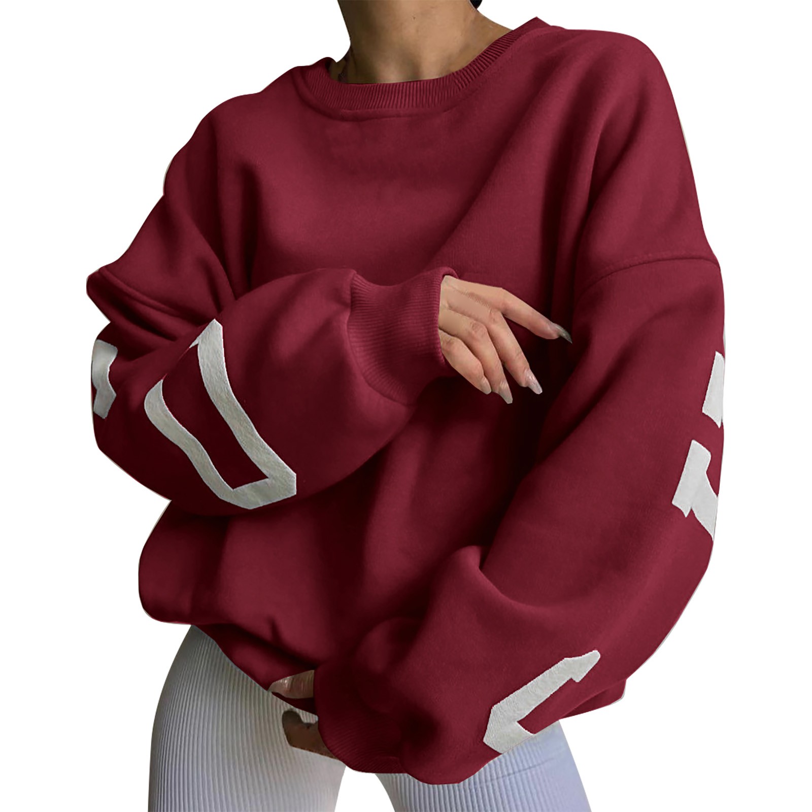 Letter Printing Sweatshirts Women'S Autumn And Winter New Casual Fashion Thickened Warm Top Long Sleeve Sweater Pullover - Image 12