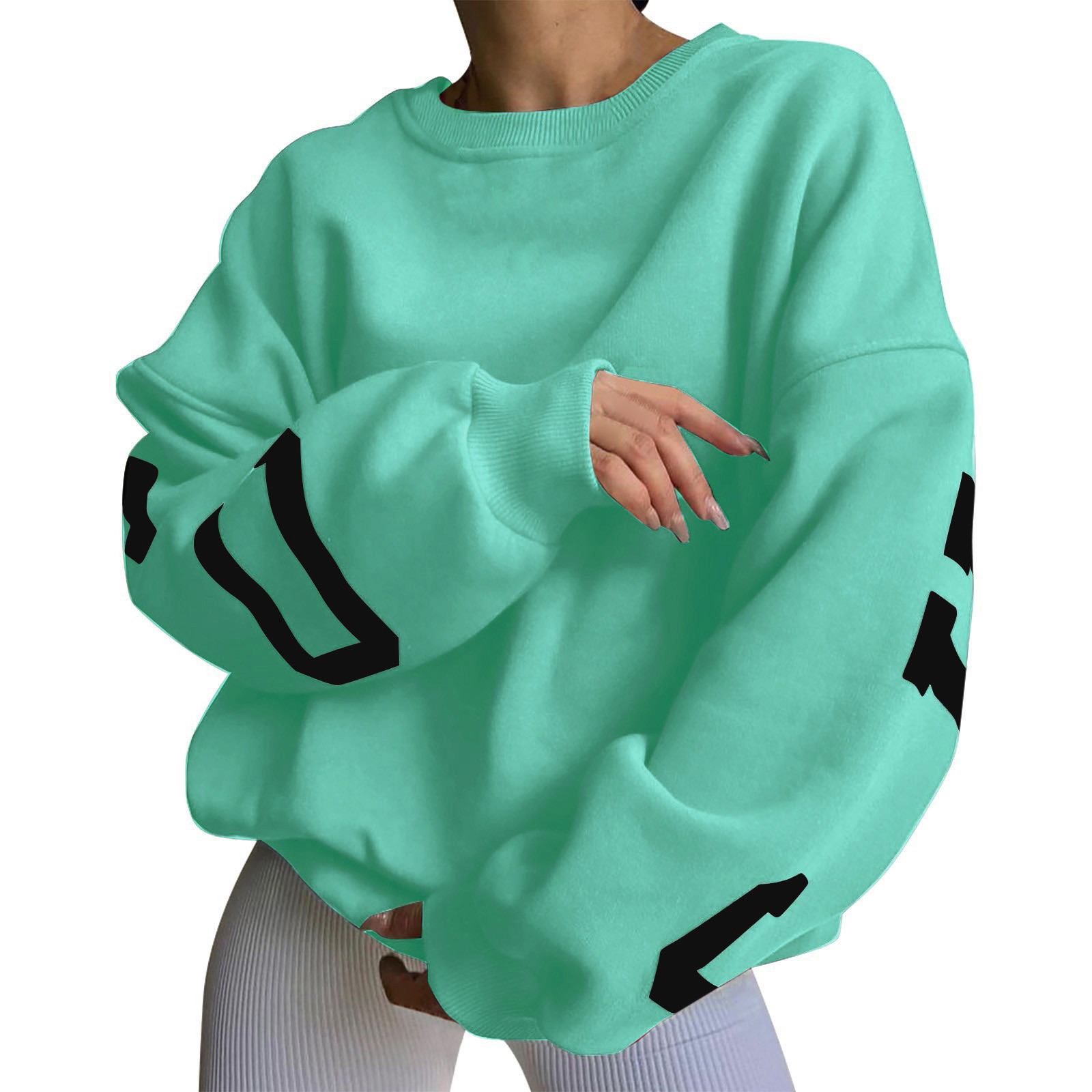 Letter Printing Sweatshirts Women'S Autumn And Winter New Casual Fashion Thickened Warm Top Long Sleeve Sweater Pullover - Image 13