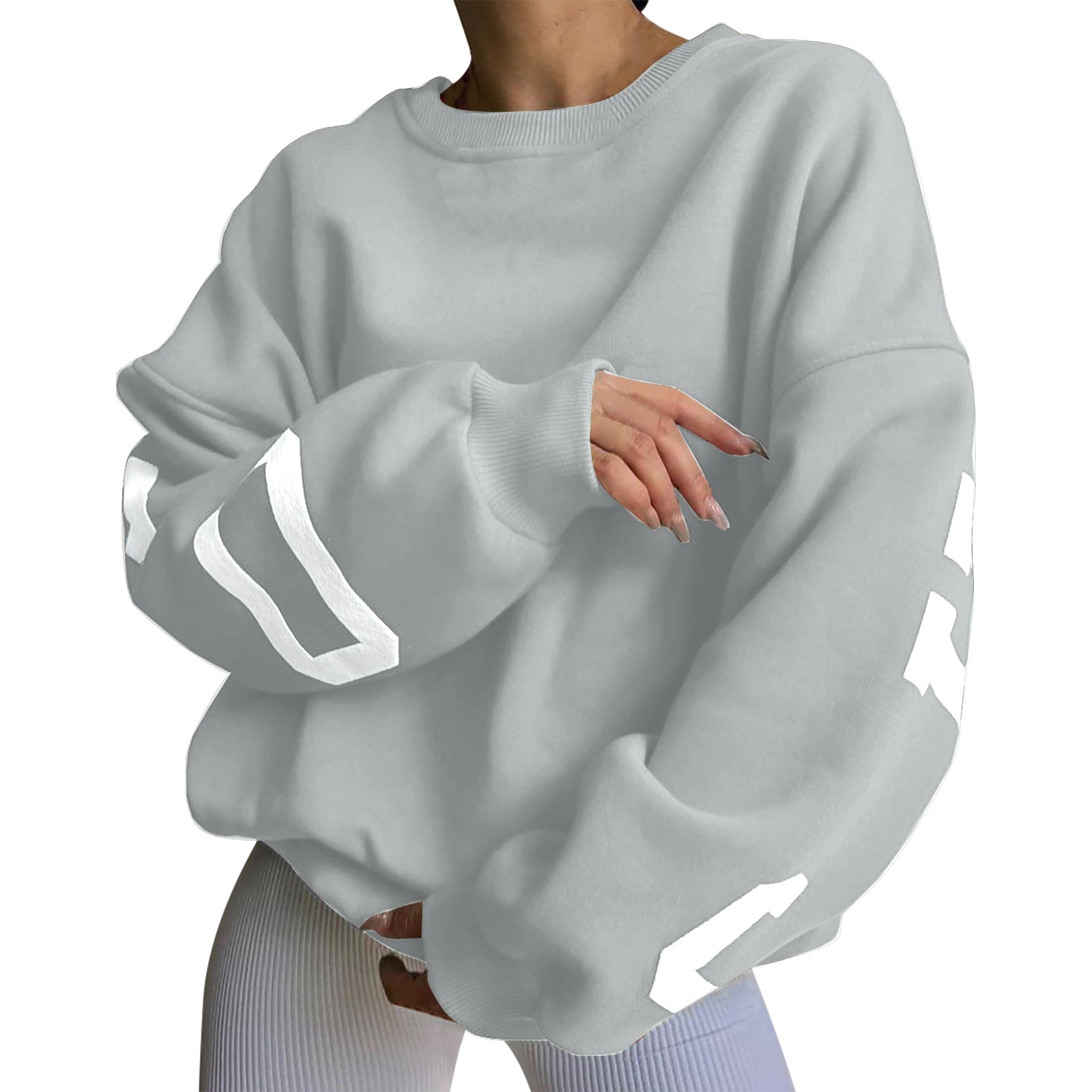 Letter Printing Sweatshirts Women'S Autumn And Winter New Casual Fashion Thickened Warm Top Long Sleeve Sweater Pullover - Image 15