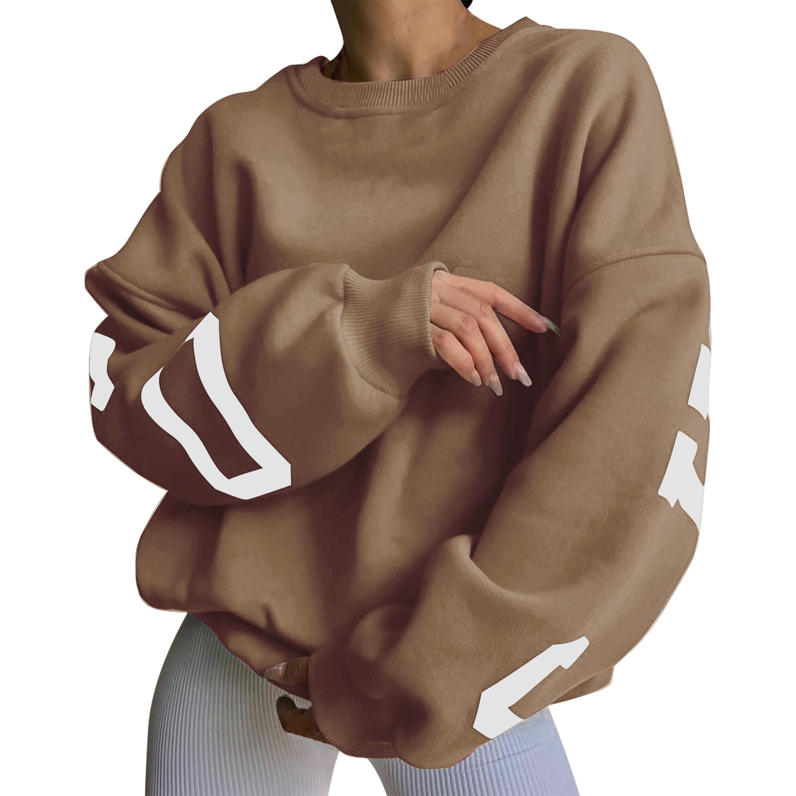 Letter Printing Sweatshirts Women'S Autumn And Winter New Casual Fashion Thickened Warm Top Long Sleeve Sweater Pullover - Image 8