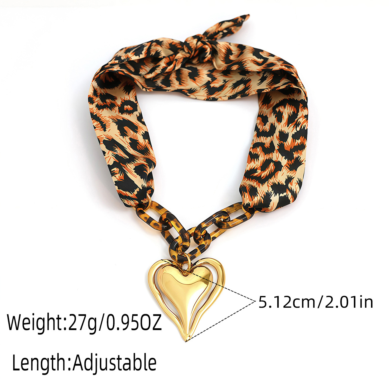 Ornament stainless steel leopard print love pendant necklace simple fashion personality affordable luxury design bracelet - Image 5