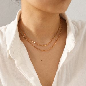 Cross-border accessories stainless steel handmade chain ornament necklace female personality all-match clavicle chain light luxury minority titanium steel necklace
