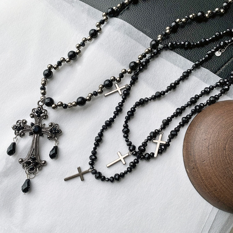 Ornament Gothic Heavy Industry cross necklace multi-layer twin niche exaggerated trend pendant - Image 4
