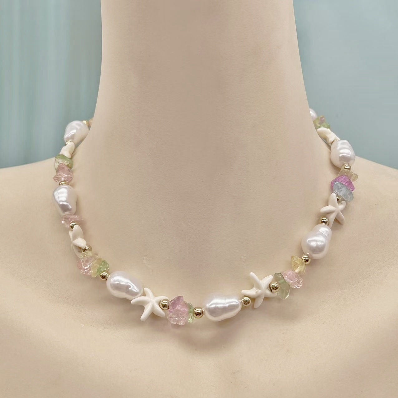 Ocean vacation style necklace female temperament wild creative bead accessories pendant neck accessories female - Image 4