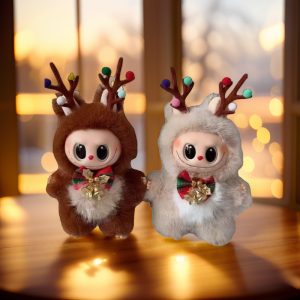 Christmas elk plush doll labubu cute vinyl automobiles curtain cloth doll pendant crane machine toy