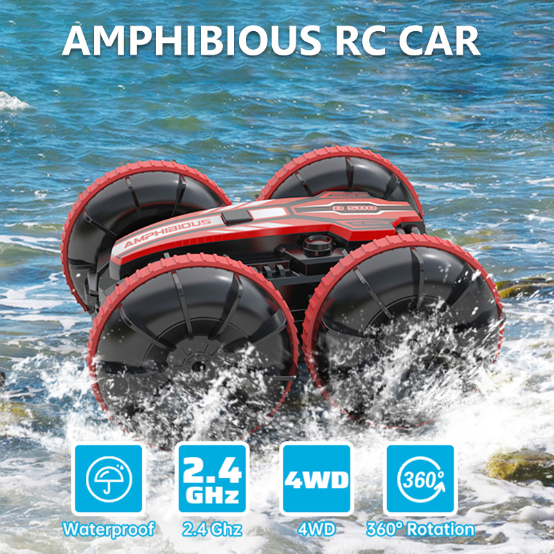 Remote Control Car 2.4G Rc Boat Waterproof Controlled Amphibious Stunt Car 4WD All Terrain Beach Pool Toys for Boys Girls Gift - Image 2