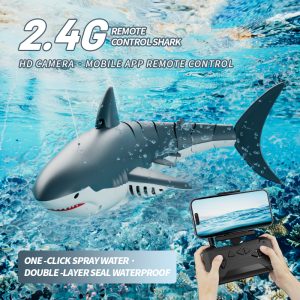 Remote Control Shark Boats Toy Electric High Simulation Shark 4K Camera Rechargeable Battery RC Toy Birthday Gifts For Kids
