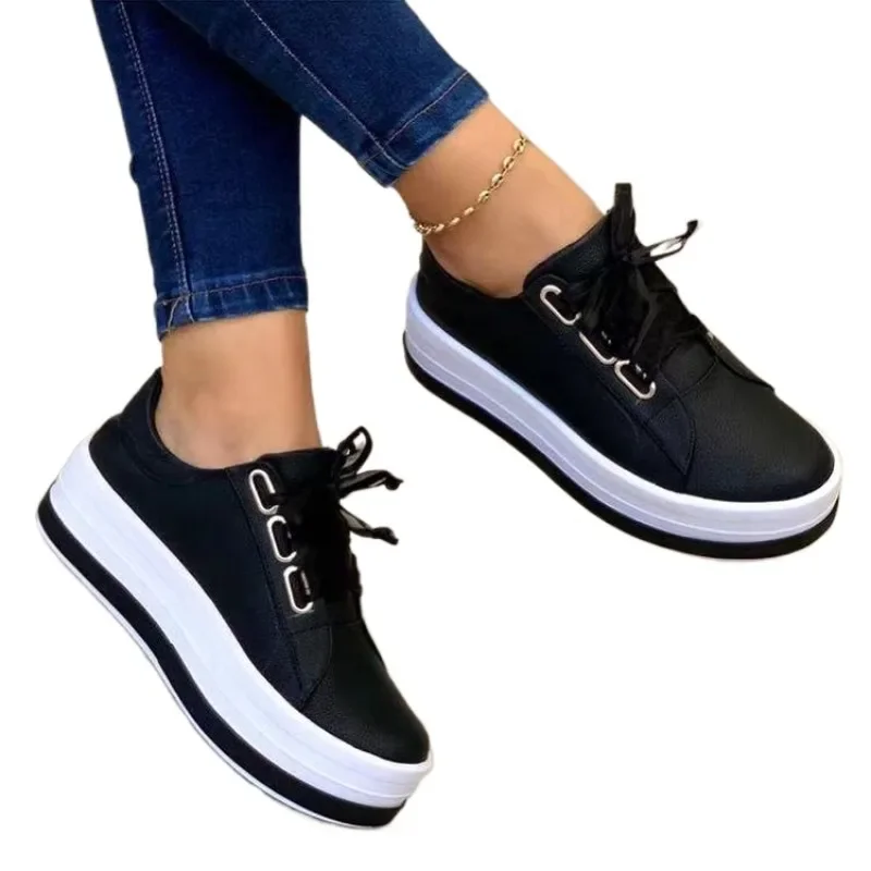 Women Casual Shoes New Lace-Up Womens Sneakers Platform Shoes for Women 2024 Hot Sell Comfortable Women's Flats Zapatos Mujer - Image 5