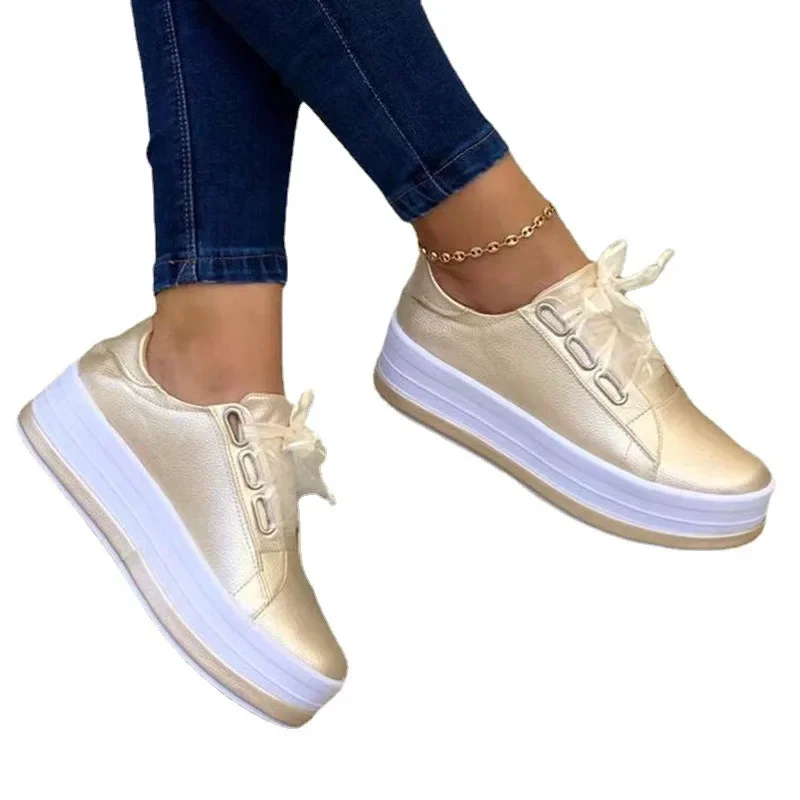 Women Casual Shoes New Lace-Up Womens Sneakers Platform Shoes for Women 2024 Hot Sell Comfortable Women's Flats Zapatos Mujer - Image 6