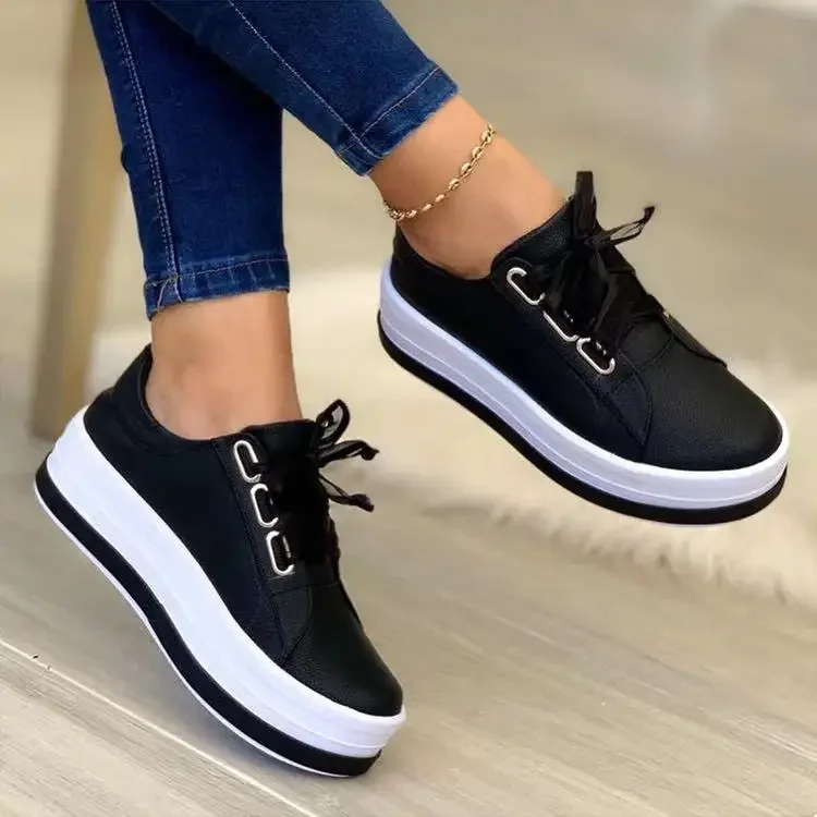 Women Casual Shoes New Lace-Up Womens Sneakers Platform Shoes for Women 2024 Hot Sell Comfortable Women's Flats Zapatos Mujer - Image 7