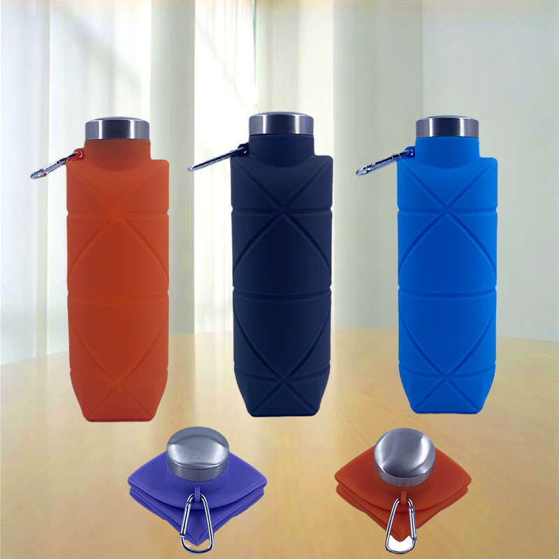 Outdoor Edible Silicon portable water bottle sports water bottle water bottle Diamond silicone folding cups - Image 3