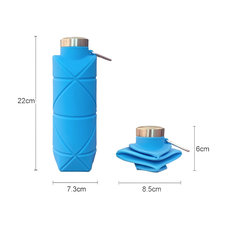 Outdoor Edible Silicon portable water bottle sports water bottle water bottle Diamond silicone folding cups - Image 4
