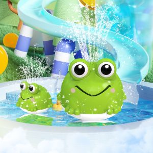 New automatic induction water spray frog light rotating rechargeable water spray ball baby bath and water toys