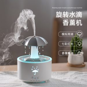 Colorful raindrop aroma diffuser rotating water Drop humidifier remote control Home Office water purifier