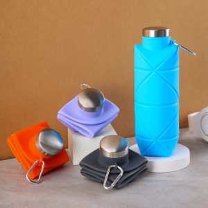 Outdoor Edible Silicon portable water bottle sports water bottle water bottle Diamond silicone folding cups