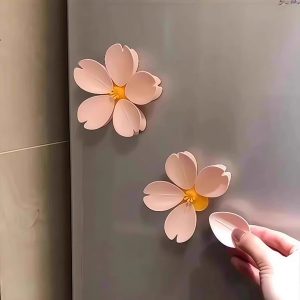 New creative holder 3d cherry blossom grocery bag personalized three-dimensional snack clip sealed magnetic refrigerator stickers sealing clip magnetic suction