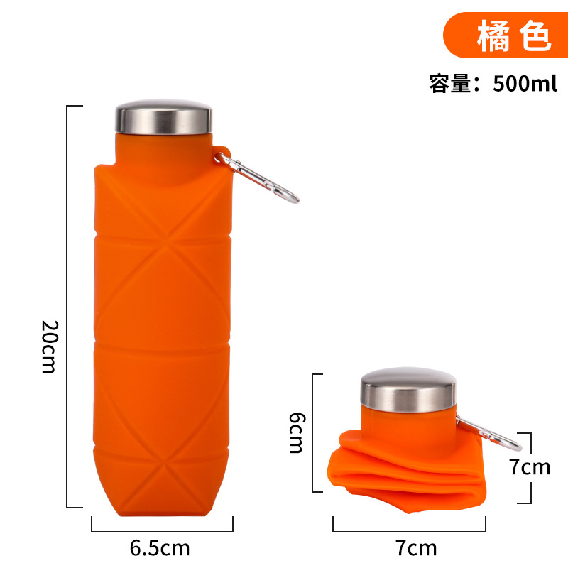 Outdoor Edible Silicon portable water bottle sports water bottle water bottle Diamond silicone folding cups - Image 7