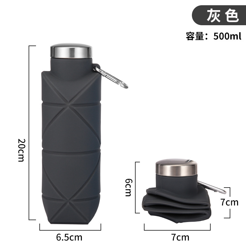 Outdoor Edible Silicon portable water bottle sports water bottle water bottle Diamond silicone folding cups - Image 8