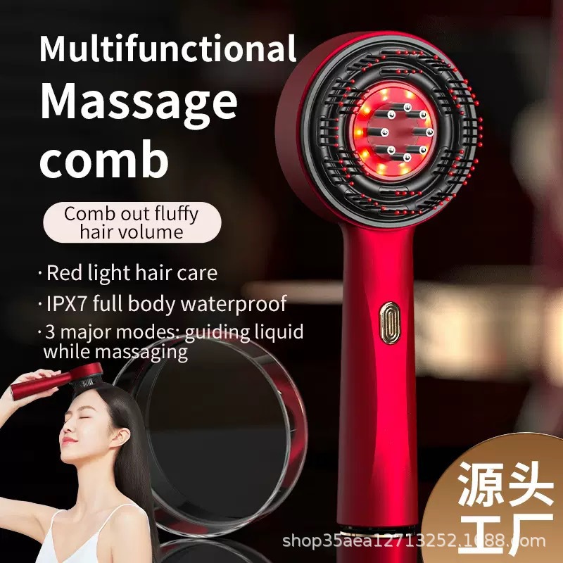 Scalp medicine supplying comb EMS micro current massage hair brush RP red light electric massage anti-off hair growth comb - Image 4