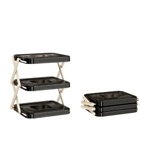 Hot pot dish rack foldable kitchen side dish plate bowl dish storage rack table top dish rack home three-layer