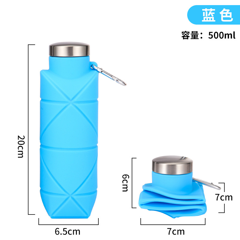 Outdoor Edible Silicon portable water bottle sports water bottle water bottle Diamond silicone folding cups - Image 6