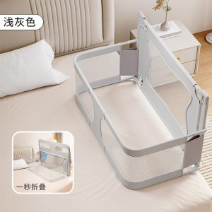 Small apartment anti-pressure crib bed in bed newborn baby fence protective grating folding T movable baby bed