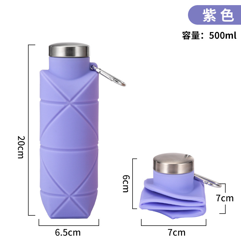 Outdoor Edible Silicon portable water bottle sports water bottle water bottle Diamond silicone folding cups - Image 9
