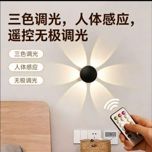 Petal human body induction wall lamp Nordic artistic living room wall light bulb stairs wiring free rechargeable induction wall lamp